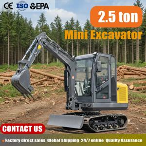 빠른 배송 쿠보타 미니 크롤러 굴삭기 디젤 2.5톤 유압 유로 5 소형 굴착기 트랙터 2.5t 미니 굴삭기 건설용