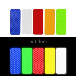 10 개/대 반사 스티커 높은 가시성 방수 경고 반사판 테이프 자전거 용 자체 접착 안전 반사 스트립