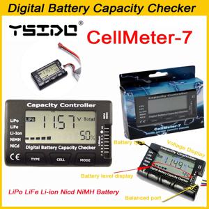 YSIDO RC CellMeter-7 디지털 LiPo LiFe 리튬 이온 Nicd NiMH 배터리 용량 검사기 배터리 전압 테스터 CellMeter7 확인