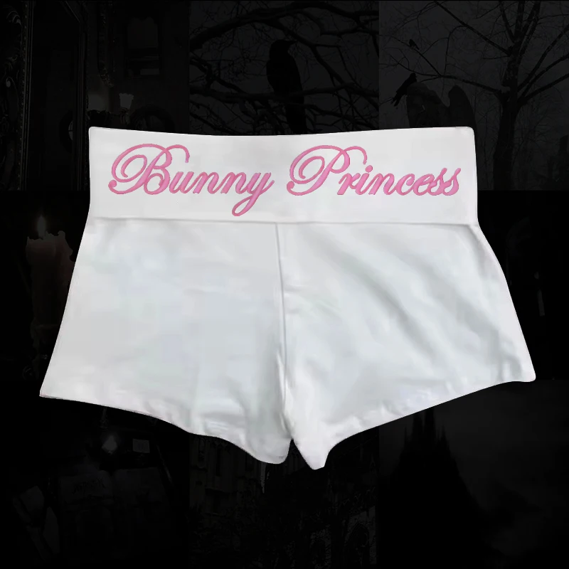 봄과 여름 신작 여성 반바지 심플한 데일리 다용도 패션 스타일 심플한 핑크 영어 프린트 슬림 반바지