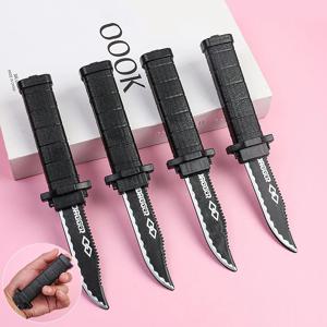 접이식 가짜 칼 - 성인용 플라스틱 마술 장난감, 농담, 무서운 장난 및 할로윈 소품 (리얼리틱 장난감)