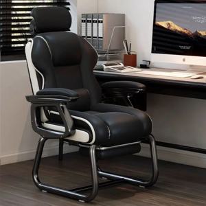 홈 컴퓨터 의자 편안한 장시간 사용 가능한 책상 사무실 의자 리클라이닝 소파 캐주얼 보우 e스포츠 의자 고정형 발받침