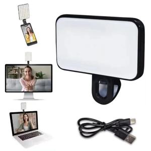 미니 셀카 조명 충전식 3가지 모드 밝기 조절 휴대용 다용도 모바일 폰 PC 컴퓨터 LED 조명