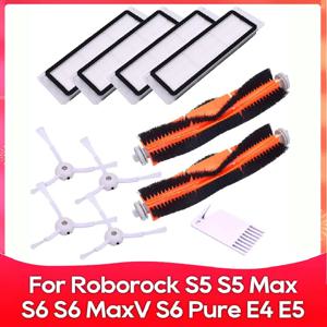 샤오미 로보락 S5 Max S6 Pure, E4, E5 S6 Maxv 진공 청소기 교체 키트 롤러 브러시 HEPA 필터 걸레 천 예비 부품