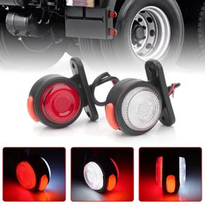 2개 LED 라이트 3면 트럭 클리어런스 라이트 12V 24V 사이드 마커 포지션 램프 트레일러 RV 밴 후미등 측면등 카라반용