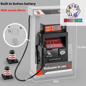 1 세트 현실적인 미니어처 모델 플레이 세트(도로 장애물 포함) 대화형 교육 장난감 DIY 시뮬레이션 주유소 장난감