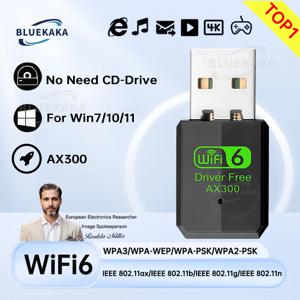 WiFi 6 무선 네트워크 카드 드라이브 프리 동글 리시버 2.4GHz 802.11AX 미니 USB 어댑터 안정적인 신호 PC 노트북용 Win 7/10/11