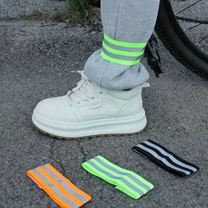 자전거 반사 레그 스트랩 2개 - 산악 자전거 바지 커프스, 야간 달리기 안전 경고 장비, 방풍 사이클링 액세서리