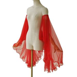 1쌍 우아한 여성 드레스 소매 탈부착 가능한 긴 튤 빅토리아 스타일 장갑 시어 암 커버 웨딩 드레스 액세서리