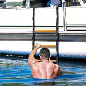 4단 해양 로프 사다리 접이식 휴대용 로프 보트 사다리 보조 보트 사다리 인플레이터블 보트 카약 모터보트 카누용