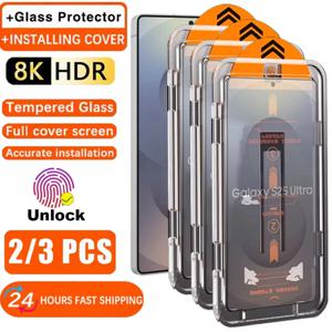 삼성 S25 울트라 S26 S24 S23 FE A56 A55 5G A16 A26 A54 A36 S22 S21 플러스용 간편 설치 강화유리 스크린 보호필름