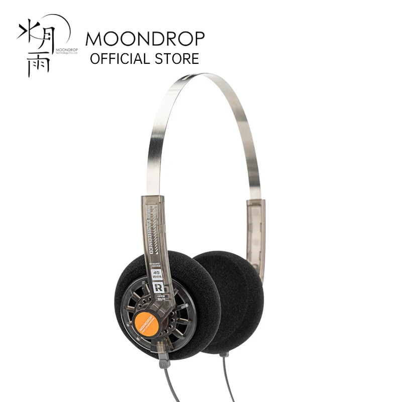 MOONDROP 올드 패션드 온이어 헤드폰 40mm 대형 다이나믹 드라이버 0.78-2핀 3.5mm 플러그