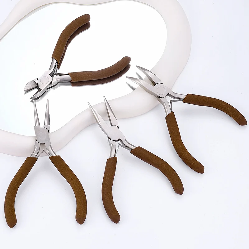 전문 보석 제작 도구 니들 노즈 플라이어 라운드 와이어 커터 DIY 공예 비딩용