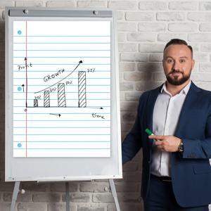 2피스 지울 수 있는 포스터 세트(유성 펜 4개 포함), 대형 그리드 화이트보드 차트, 교실 및 사무실에 적합