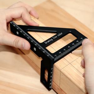 45 ° /90 °   3D 각도 삼각자, 목공 작업용 플라스틱 다각도 각도기, 레이아웃 측정, 선 그리기, DIY 수공구