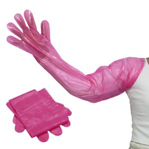 50/100개 무독성 농장 장갑 일회용 긴 팔 장갑 플라스틱 농장 긴 팔 수의사 검사 직장 검사용
