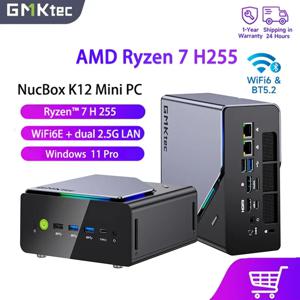 GMKtec NucBox K12 미니 PC AMD Ryzen 7H255 8745HS 듀얼 2.5G LAN WiFi 6E BT5.2 USB 4.0 타입 C DDR 5 5600 8K 미니 PC 게이머용