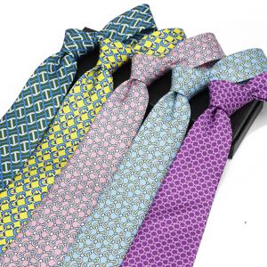 부드러운 남성용 모조 실크 52 컬러풀한 8cm 라인 기하학적 패턴 레저 넥타이 비즈니스 파티 신사 넥타이 액세서리 선물