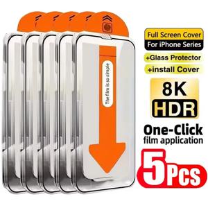 1-5개입 먼지 방지 간편 설치 강화유리 아이폰 17 프로 맥스 아이폰17 프로 에어 16 15 14 13 12 11 16e 스크린 보호필름
