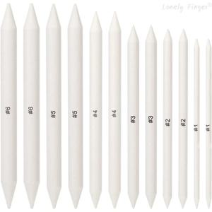 6/12/48개 세트 전문 스케치 용지 지우개 펜 블렌딩 스텀프 아트 스케치용 지우개 펜 그림 그리기 및 펜 문지르기용