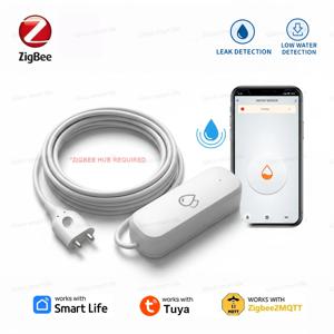 ZigBee 워터 센서 누출 경보 홍수 누출 감지기 Tuya Smart Life Z2M 용 스마트 홈 자동화 보안 보호 모니터