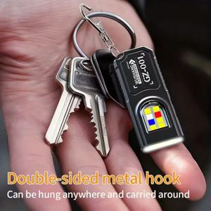 휴대용 키체인 LED COB 손전등 USB 충전식 펜 클립 포함 강력한 미니 야외 작업 랜턴 자석 포함