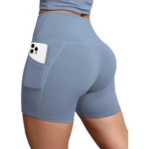 여성용 하이웨이스트 포켓 요가 스포츠 바이커 쇼츠 레깅스, 피트니스, 힙업, 러닝, 운동, 요가 팬츠
