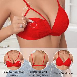 고품질 앞트임형 레드 임산부 수유브라 노와이어 처짐방지 수유브라 임산부용 속옷