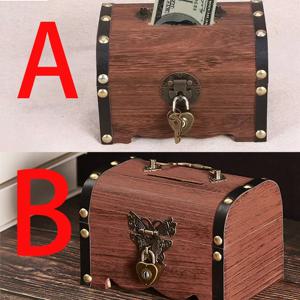잠금장치가 있는 보물 상자 빈티지 보물 보관함 저금통 정리함 잠금장치가 있는 홈 레트로 장식용