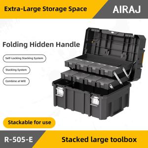 AIRAJ 대형 3층 접이식 공구함 적층형 다기능 매칭 스태킹 조합 공구 정리함 적층형 부품함