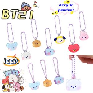 새로운 BT21 코야 쉐이키 치미 망 2D 아크릴 키체인 펜던트 학생용 코일북 지갑 액세서리 선물 도매