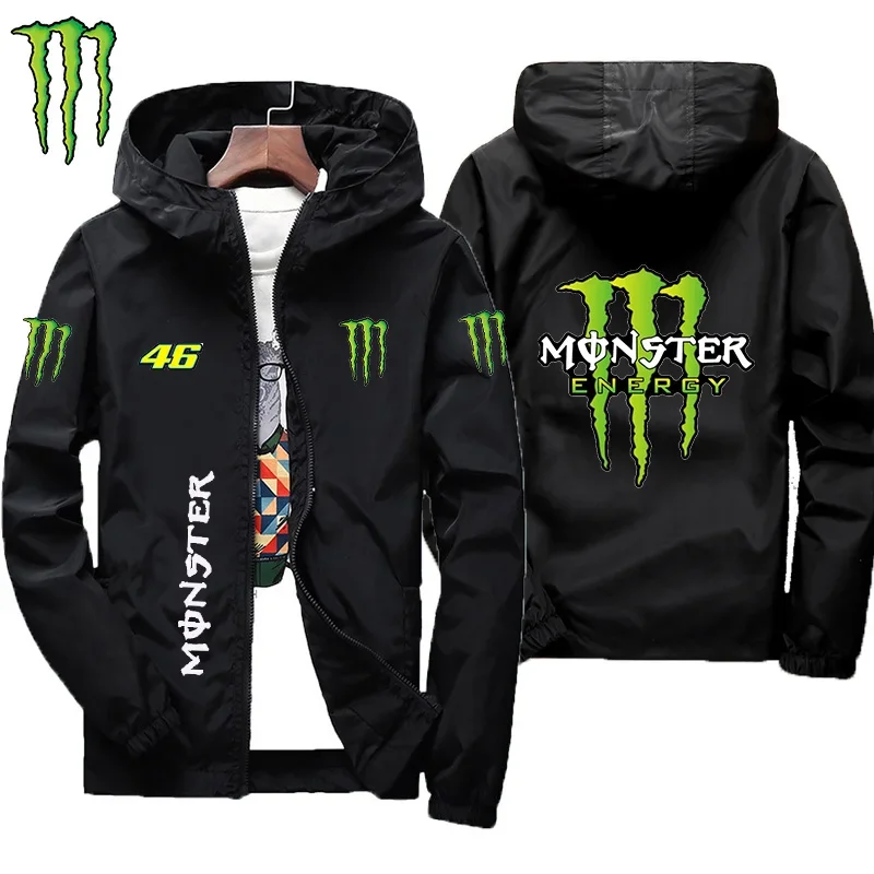 2026년 히트 상품 - 남녀공용 몬스터 에너지 레이싱 수트 재킷, 방풍 및 방수 기능과 후드 포함