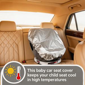 아기 카시트 차양 커버, 유아용 카시트 열 차단 커버, 아기 시트를 시원하게 유지하고, 열과 자외선을 차단합니다