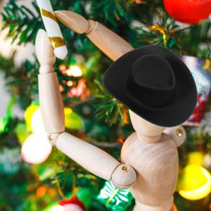 50Pcs 미니어처 카우보이 모자 DIY 공예 프로젝트를위한 안전한 내마모성 작은 모자 크리스마스 생일 웨딩 장식 미니