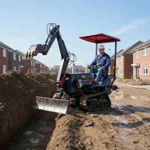 신형 80마력 크롤러 트랙터 판매, 유압식 파쇄 해머와 퀵히치가 장착된 농기계