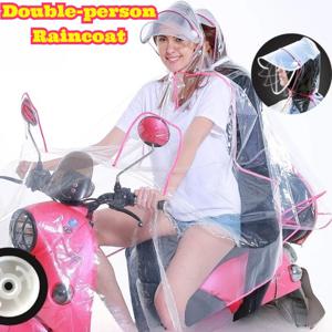 투명 EVA 이중 레인커버 이중 후드 자전거 스쿠터 오토바이 두꺼운 방수 라이딩 쉴드 남녀공용 통근 여행용