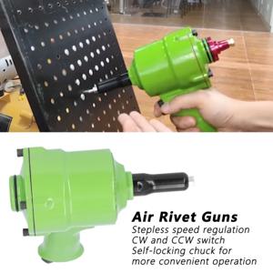 공압식 에어 리베터 리벳팅 풀 플라이어 건 리벳 풀러 기계 공구 2.4-4.8mm (에어 노즐 색상 랜덤 배송)
