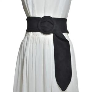 여성 패션 가짜 스웨이드 가죽 Cummerbunds 여성 드레스 코르셋 허리띠 벨트 장식 와이드 롱 벨트 R1388