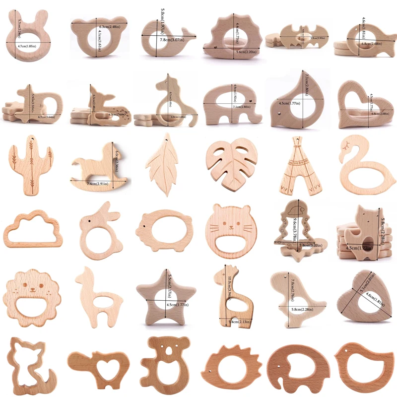 1pc 아기 Teether 나무 동물 젖꼭지 펜던트 BPA 무료 너도밤 나무 코알라 설치류 아기 체육관 액세서리 치아 펜던트 어린이 용품