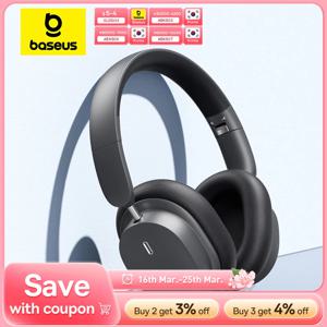 Baseus Bowie D05 무선 헤드폰 Bluetooth 5.3 이어폰 HIFI 레벨 헤드셋 40mm 드라이버 접이식 오버 이어 헤드폰 70H 시간