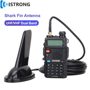 Baofeng UHF/VHF 듀얼 밴드 상어 지느러미 안테나 자동차 워키 토키 핸드 헬드 라디오 안테나 SMA-여성 BF-888S UV-5R/9R RG58 케이블