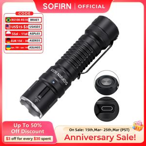 Sofirn 강력한 21700 USB C 충전식 LED 손전등, 테일 E-스위치 야외 조명, SC33 XHP70.3 HI 4700-5300K, 5200lm
