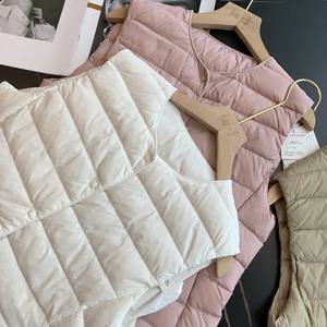 여성용 따뜻한 민소매 조끼, 초경량 퀼트 푸퍼 조끼, 따뜻한 칼라 유지, 겨울 라이너, 2023 신상