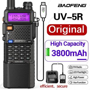 Baofeng UV 5R 3800mAh 워키 토키 장거리 USB 충전기 UHF VHF 듀얼 밴드 양방향 라디오 송수신기 UV K5 용 햄 라디오