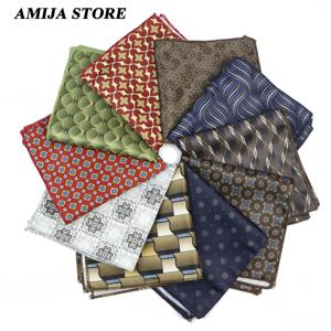 남성용 빈티지 모조 실크 포켓 스퀘어 패션 디자인, Hankies 꽃 프린트 손수건, 스트라이프 가슴 수건, 세트 액세서리 F