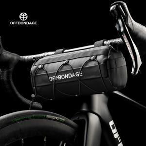 OFFBONDAGE 자전거 가방 휴대용 핸들 바 다목적 대용량 배낭 MTB 도로 사이클링 프레임 튜브 가방 탄성 밴드