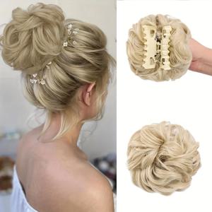 클로 클립 지저분한 롤빵 합성 chignon 가발 곱슬 웨이브 도넛 Tousled Updo Hairpieces Scrunchie 여성 헤어 볼륨 액세서리 추가
