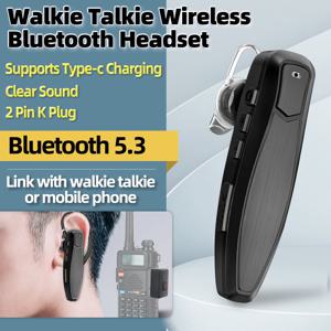 ABBREE 워키토키 무선 블루투스 헤드셋 이어피스 핸즈프리 K 플러그 PTT 포함 켄우드 헤드셋 UV-5R BF-888S K5용