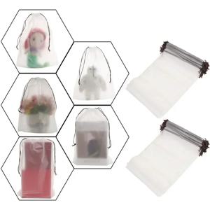 10/12PCS 휴대용 신발 보관 여행용 드로스트링 방수 투명 프로스트 메이크업 옷 속옷 정리 파우치 가방