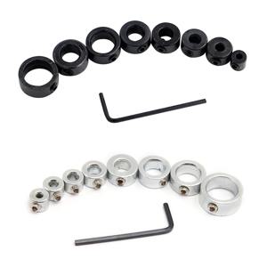 8pc 실버 드릴 비트 제한 링 미니 렌치 위치 링 라운드 목공 나사 클램프 드릴 비트 조정 도구 세트